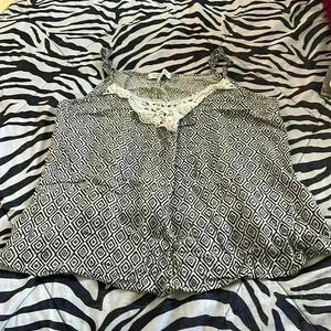 Black and White Blouse